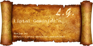 Liptai Geminián névjegykártya